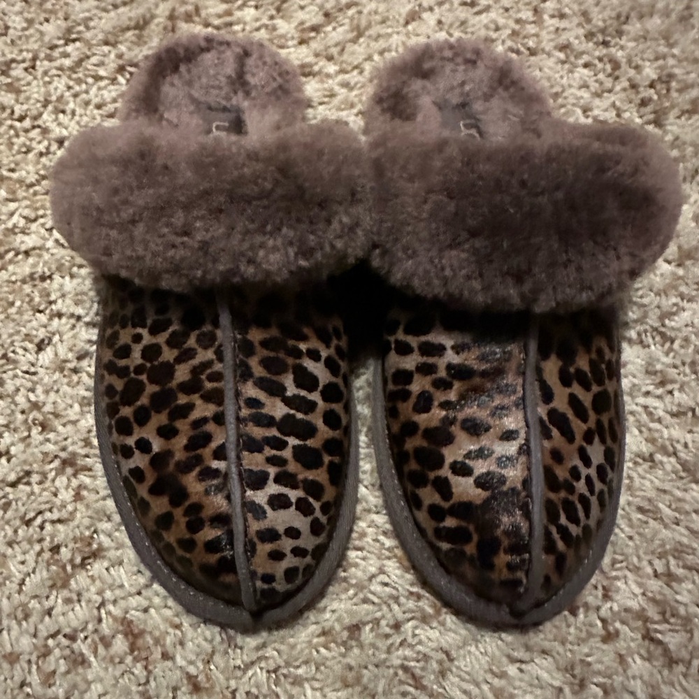 UGG leopard scuff slippers